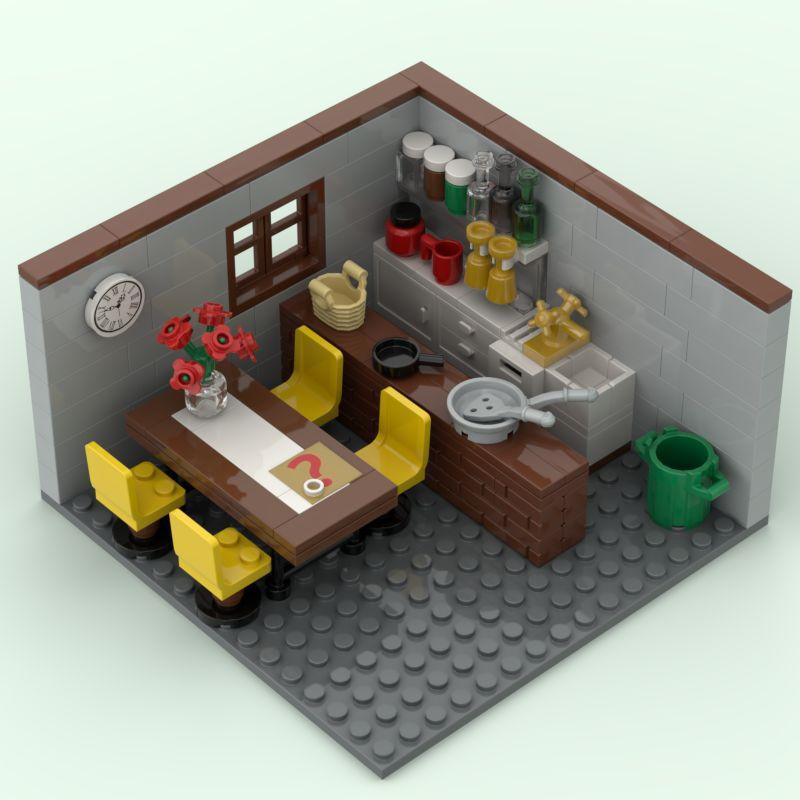 Street View Corner Room Bar Kitchen Scene Diy Assembly Holiday Gift Ornament Building Block