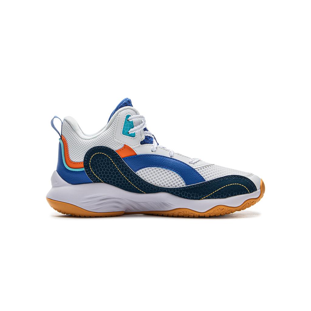 Li Ning Kids Basketball Comfortable Kids Basketball Shoes Kids Sneakers Standard-White Navy-Blue Colorful-Blue YKBV042-9