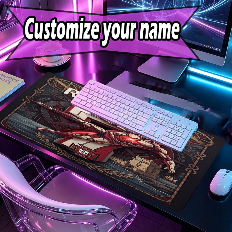 Custom Name Personalized Cristiano Ronaldo Pattern Mousepad, Laptop PC Desk Mat, Decorative Desk Mat for Home Keyboard Pad Gift