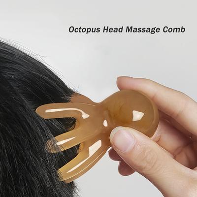 Ahtapot Masaj Tarağı Başlığı Meridyen Kazıma Saç Derisi Masaj Fırçası Akupunktur Gua Sha Masaj Tarağı