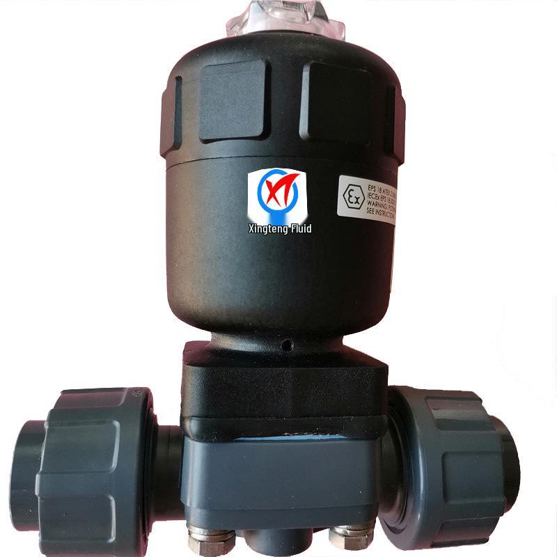 UPVC Acid & Alkali Resistant Pneumatic Diaphragm Valve - Double Union PPH Polypropylene