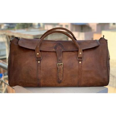 Travel Duffel Gym Men Weekend Vintage Γνήσιο Δέρμα Αποσκευών Αγελάδα Διανυκτέρευση