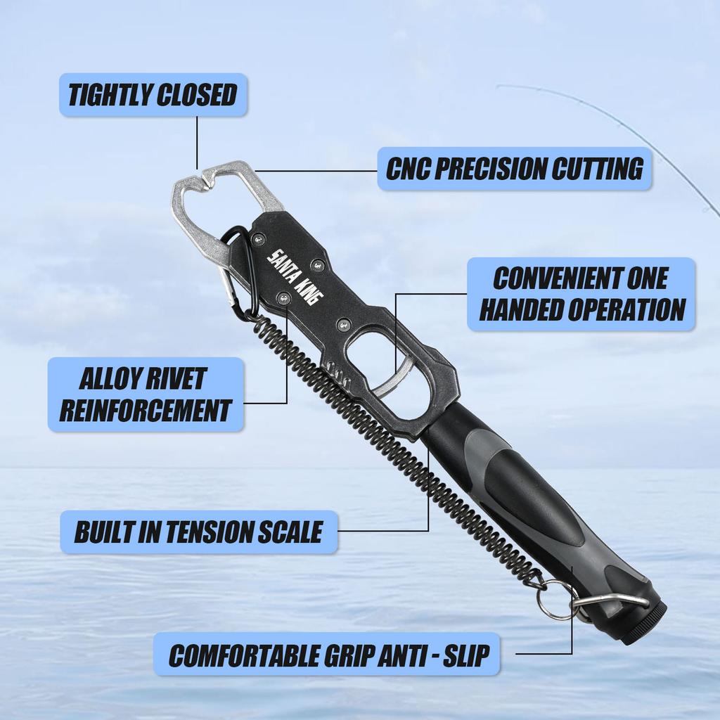 Fish Grip and Fishing Pliers Kit -Cutter Plier Scissor Fish Gripper Plier Set Nipper Pincer Snip Fishing Lure Lipgrip Accessory