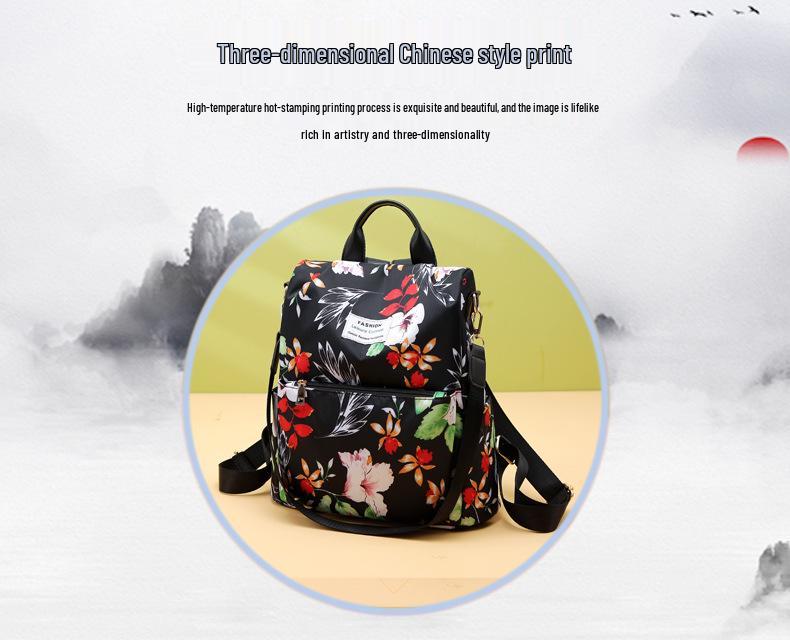 Junior High School Large Capacity Korean Style Printed Backpack for Girls