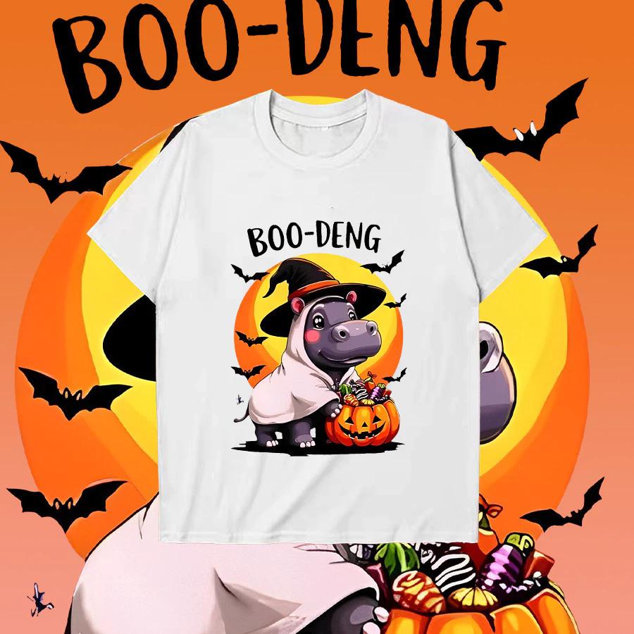 Футболка с принтом крошечного бегемота Moo Deng Tiny Baby Hippo Star Thailand Cute Pygmy — фото 5