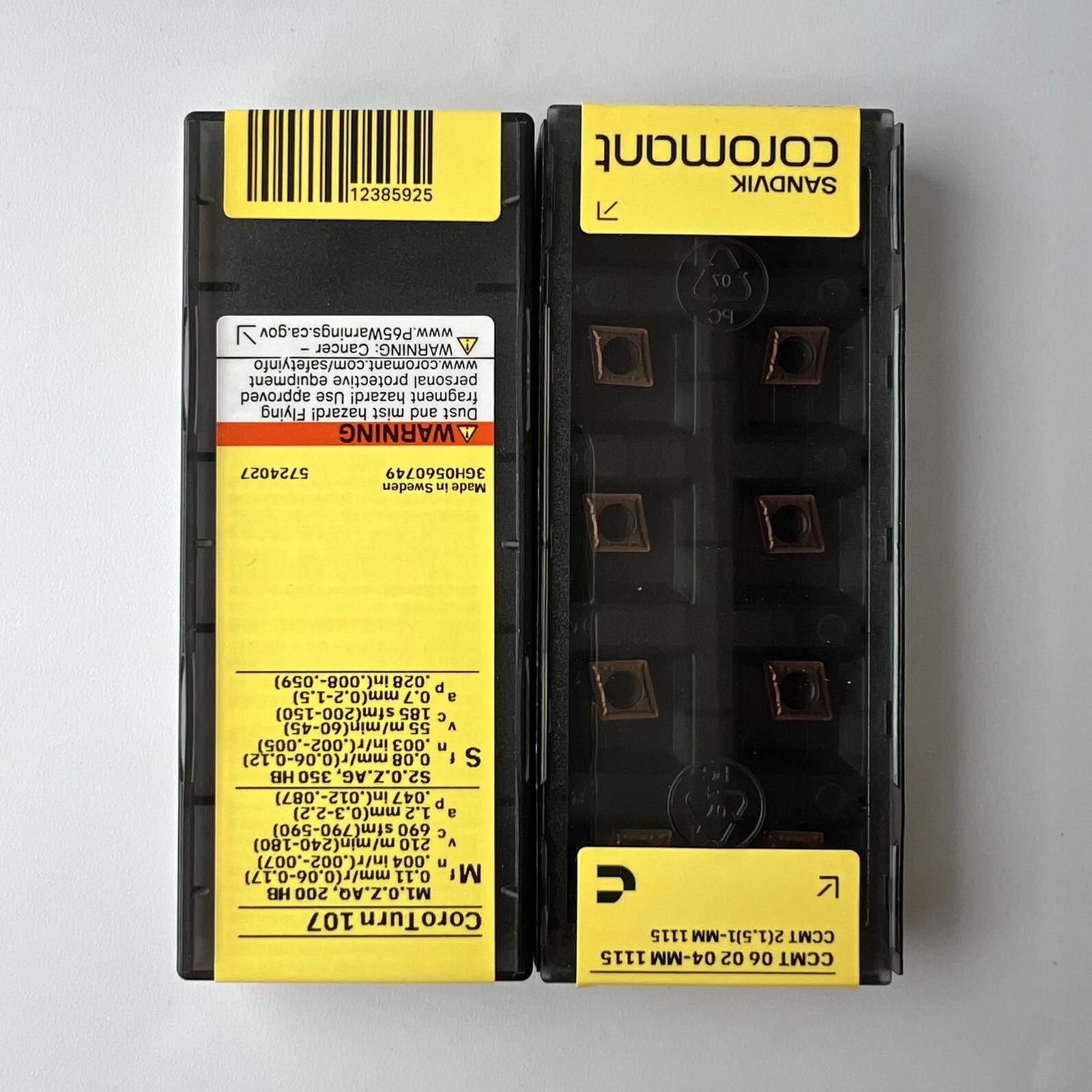 

SANDVIK / CCMT060204-MM 1115 / Industrial indexable Carbide Inserts 10 Pcs