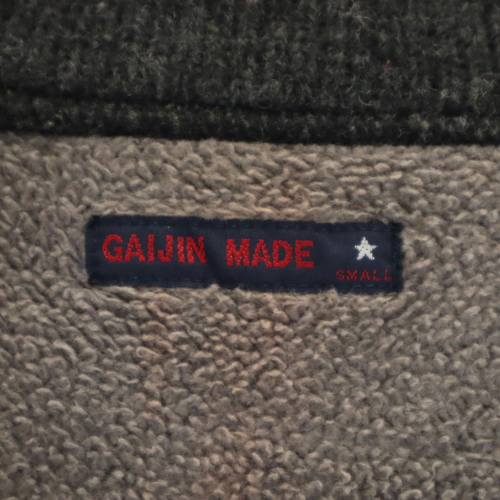 GAIJIN MADE Gestrickte Wechselschichtjacke S Grau Rückseite aufgeraut Herren Gebraucht