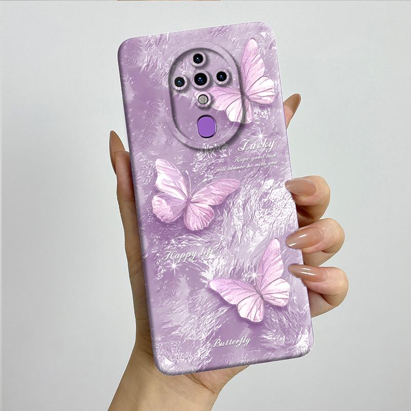 For Tecno Spark 6 KE7 Case Spark6 Silicone TPU Soft Phone Casing Sweet Painted Printed Shockproof Protective Back Cover
