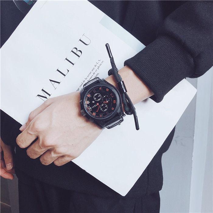 Men's Large Dial Quartz Watch with Date