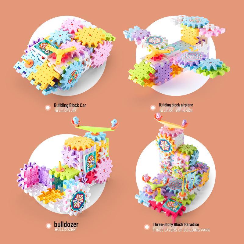 Evolving Electric Building Block Set: Gear Rotating Puzzle for Boys and Girls Ages 3-6