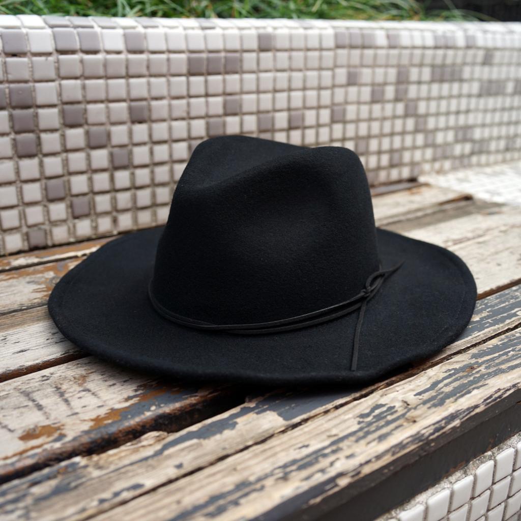 Korean Casual Brown Black Wide-Brimmed Wool Top Hat Men'S And Women'S Autumn And Winter Vacation Versatile Retro Felt Hat