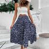 Summer Vacation, Casual, Sweet and Fresh Style Long Skirt, High-waisted Slit Floral Skirt