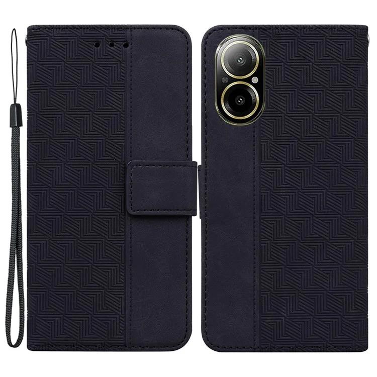 

Для Realme C67 4G чехол Геометрия кожаный флип кошелек сумка чехол для телефона