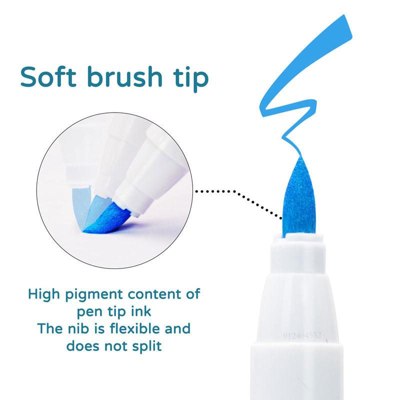 18/60Color Acrylic Paint Pens Brush Marker Pen for Artist Rock PaintingGlassCeramic Fabric Do-It-Yourself Card Making Art Supp Practical Use