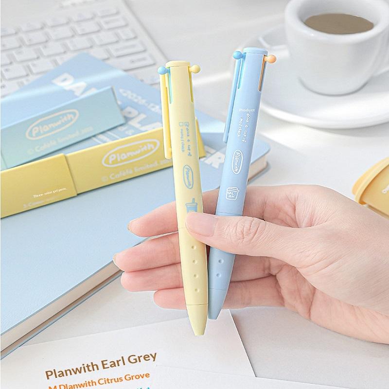Planwith 3-in-1 Multi Gel Pen,Ins Pastel Color 0.5mm Effortless Writing For Color-Coded Notes,Journaling,Highlighting,Studying