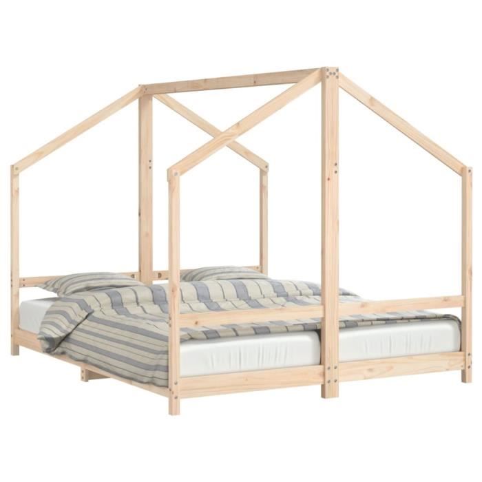 VidaXL Bed Frames for Children 2x(80x200) Cm Solid Pine Wood 3200586