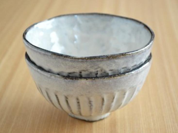 Tableware East Rice Bowl Black Clay Japanese Style Ribbed Rice Bowl Japanese Tableware 11.2cm