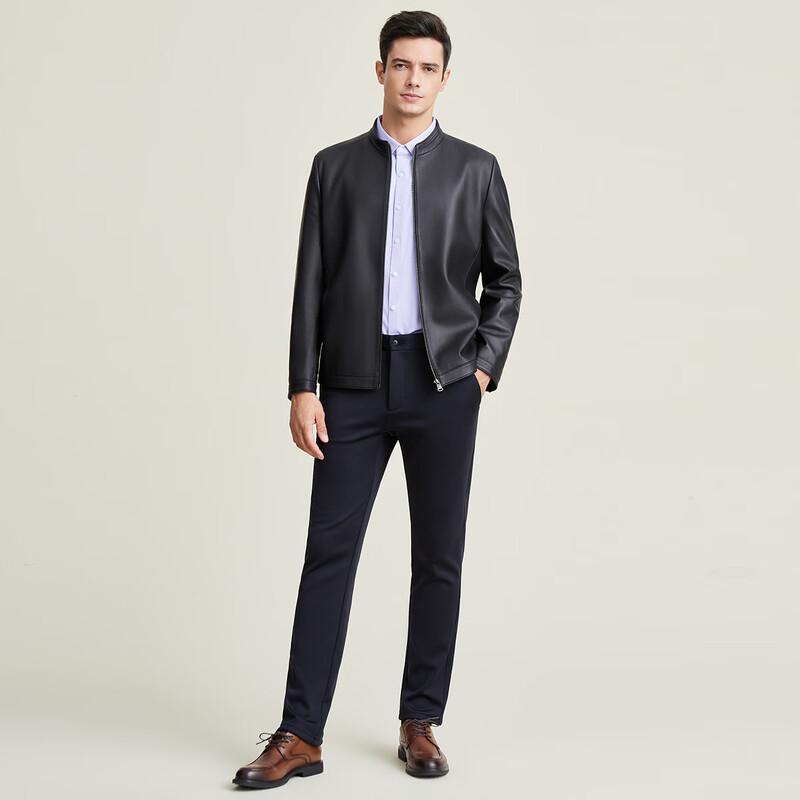 MONTAGUT Men's Lambskin Round-Neck Jacket