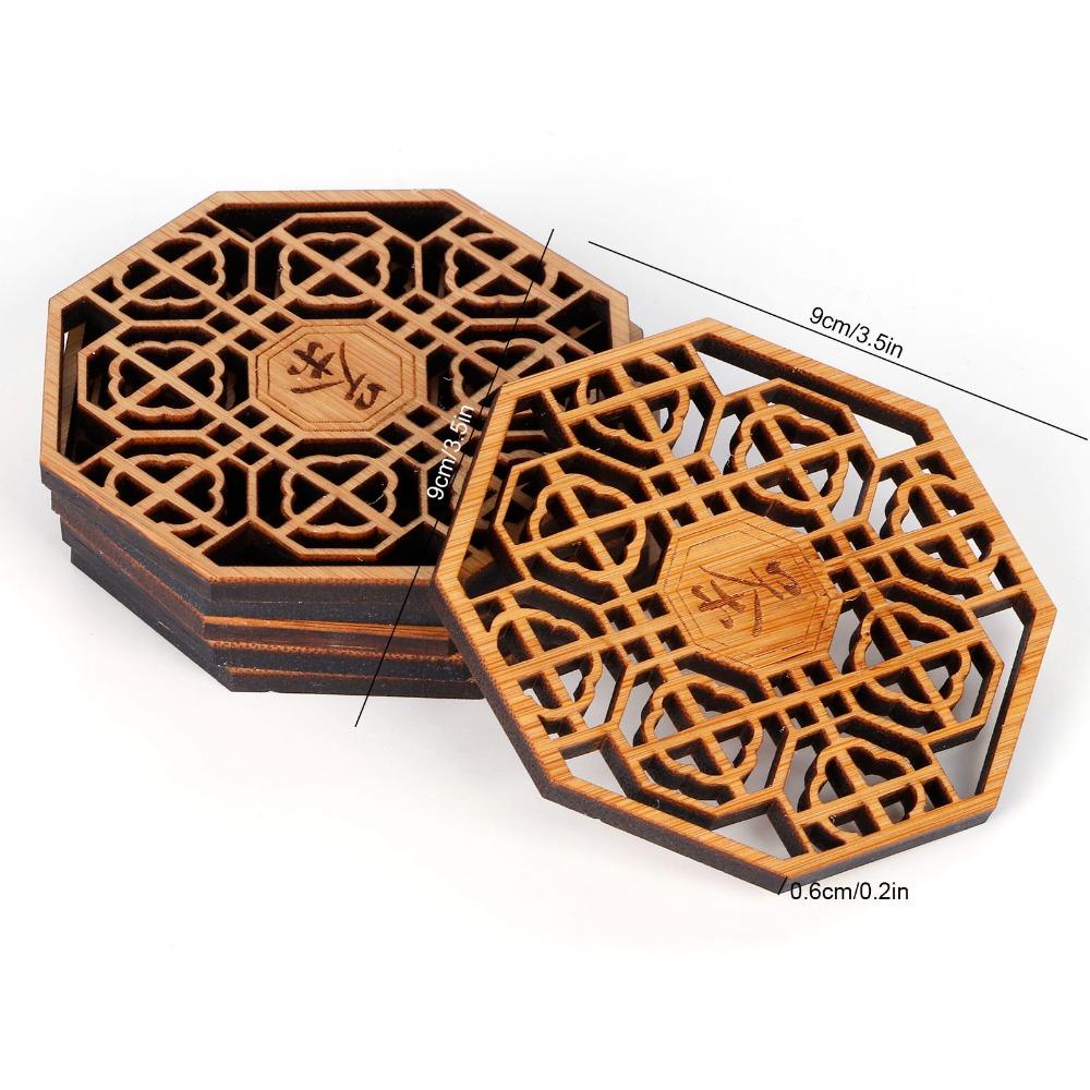 6PCS Set Tea Coaster Bamboo Material Bamboo Coaster Durable Anti Scald Teacup Mat Heat Insulation Wood Coasters Restaurant Use