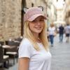 Cute Cat Ears Baseball Cap Hollow Design Diamond Decor Sun Hat Breathable Simple Peaked Cap Unisex Outdoor