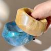 Shinny Glitter Acrylic Bangle Chunky Wide Bracelet Resin Bracelet  Holiday Accessories