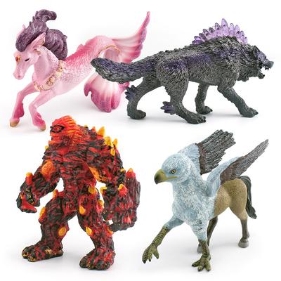 Simulation Westlicher Mythologischer Bestien, Magma-Puppen, Schattenwölfe, Adlerpferde, Geflügelte Bestien, Seepferdchen, Elfen, Statische Modellspielzeuge
