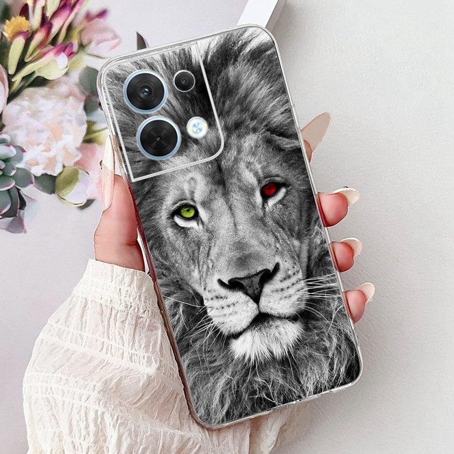 For OPPO Reno 8 Case CPH2359 Cover Cute Cartoon Cat Carp Lion Soft Silicone Shockproof Bumper For OPPO Reno8 Pro 5G CPH2357 Capa