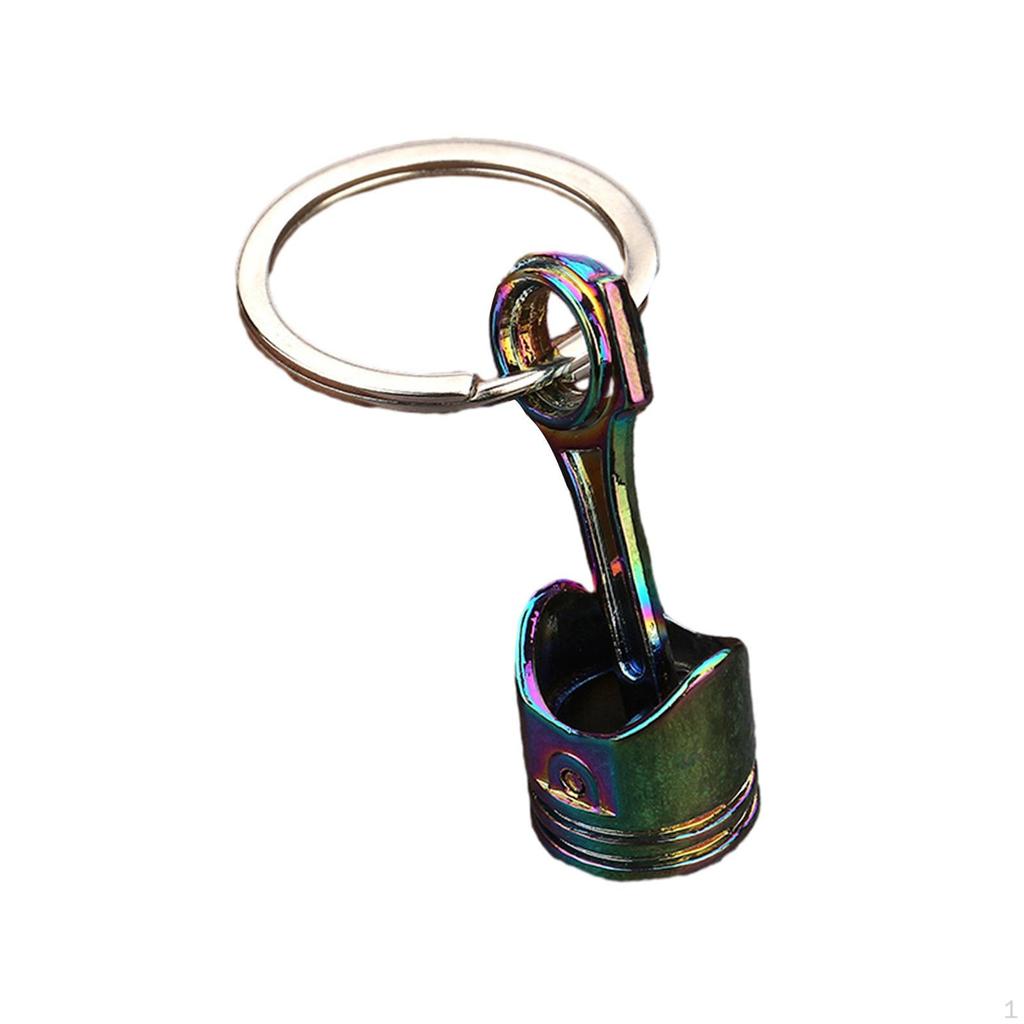 Car Engine Piston Style Keychain Keyring Zinc Alloy Auto Parts for Handbag Wallet