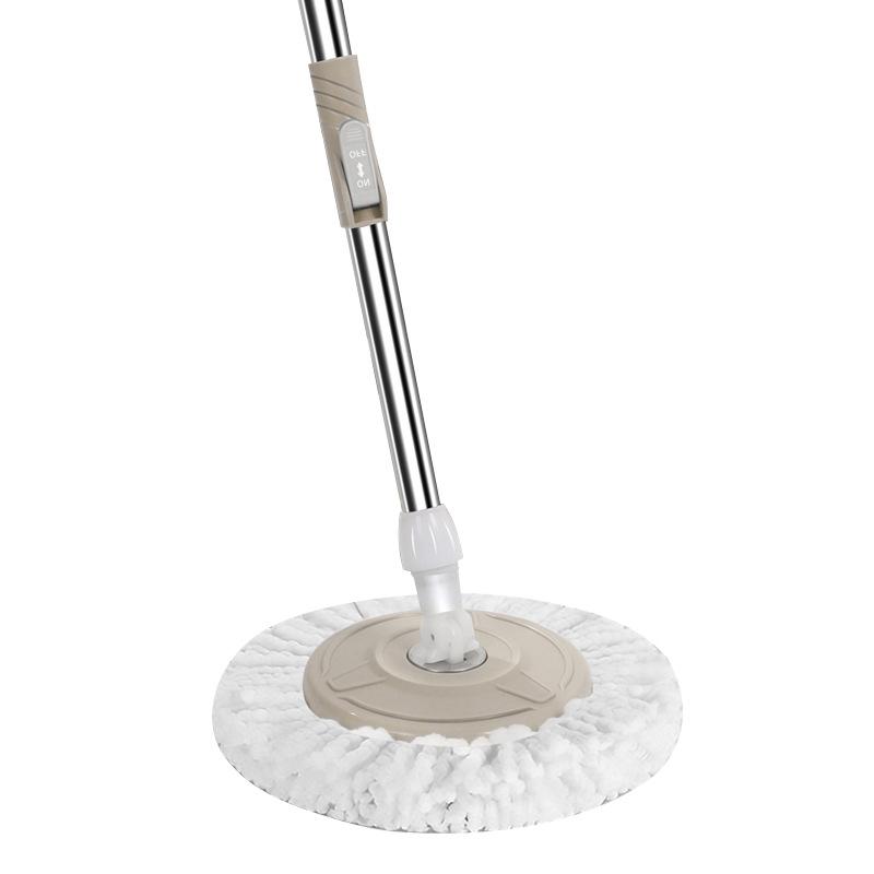 Rotační mop s kulatou hlavou a zesílenou tyčí, s volnýma rukama, obsahuje vodu absorbující mopovou utěrku a kbelík