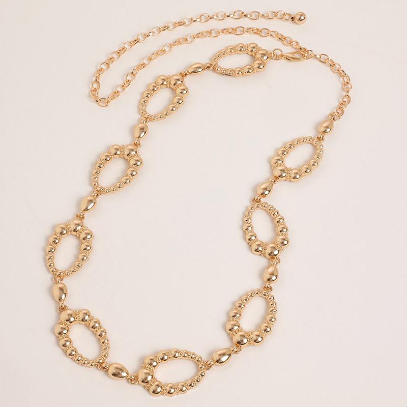 Retro Design Geometric Shape Metal Casual Waist Chain For Vintage Style Women Summer
