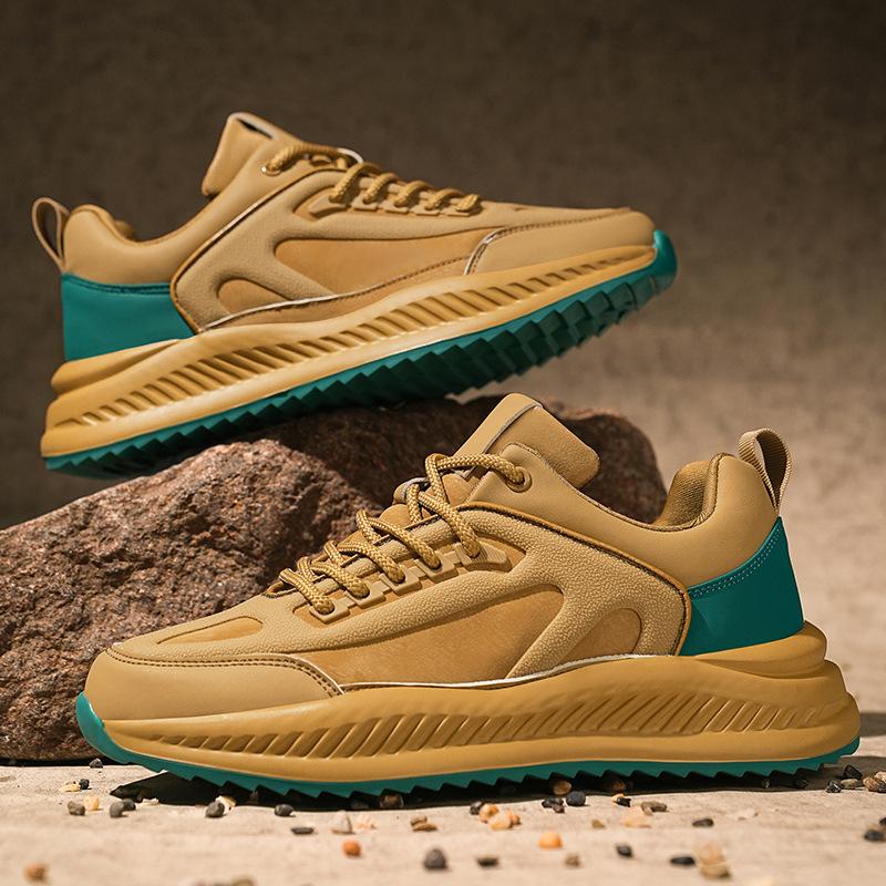 2024 autumn and winter new microfiber leather sports casual shoes men's shoes casual board shoes dad shoes fashion trendy shoes