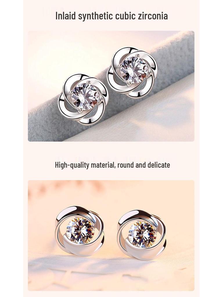 Sterling Silber 925 Ohrstecker Set - Elegant Leichter Luxus für Geburtstags- oder Weihnachtsgeschenke für Mädchen