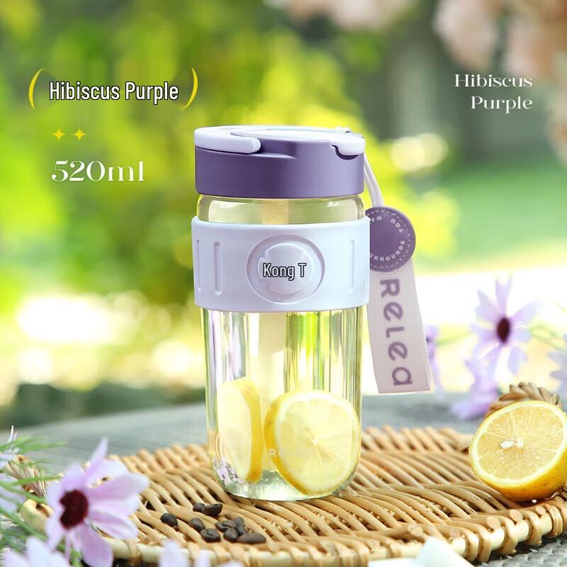 RELEA High Borosilicate Glass Straw Tumbler