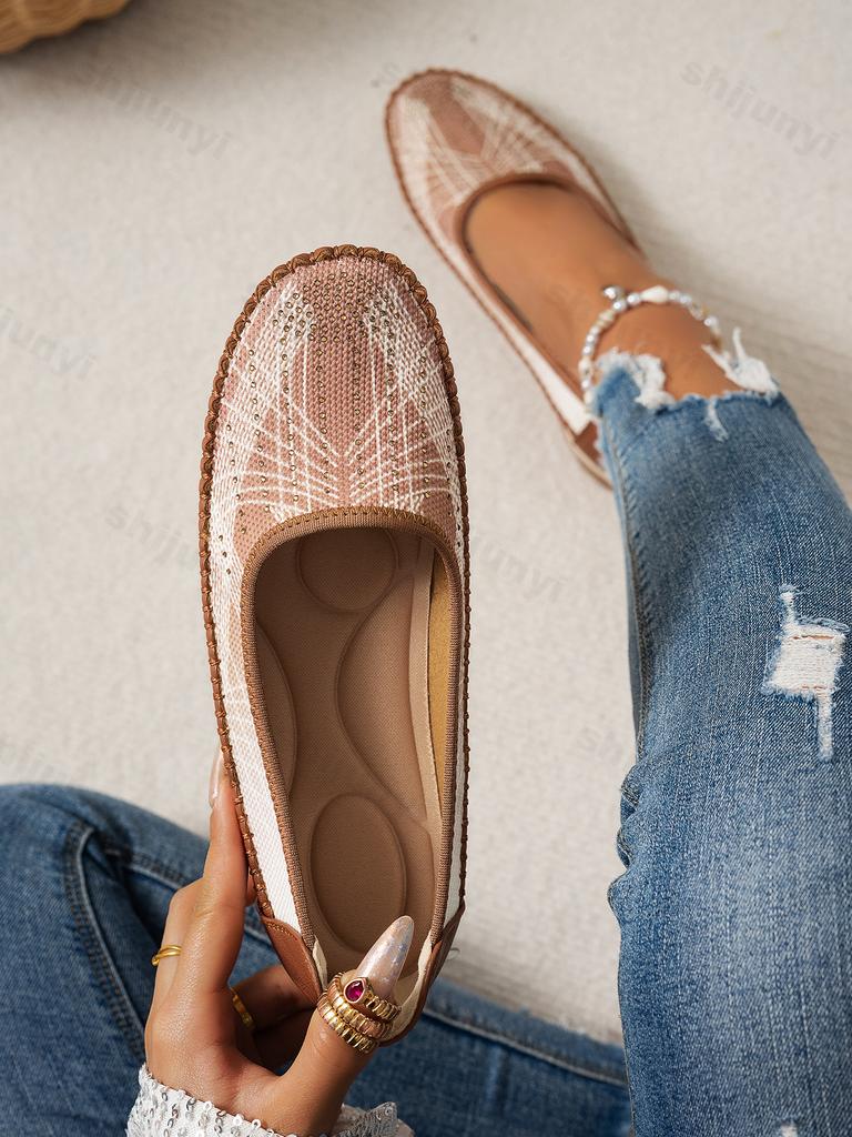 Fashion Hollow Breathable Stitching Women's 2025 Summer Flat Loafers Fashion Trend Versatile Shoes Comfortable Lightweight Single Shoes