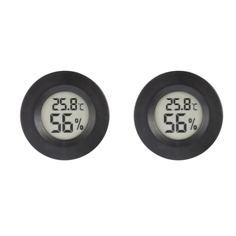

+70°C Mini LCD Digital Thermometer Hygrometer Round Temperature Humidity Tester Sensor Detector For Freezer Cigar Box