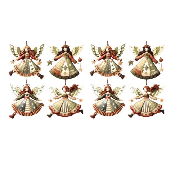 Christmas Wooden Angel Ornaments Rustic Angel Christmas Tree Ornament Retro Small Angel Hanging Decoration for Holiday Party Decor