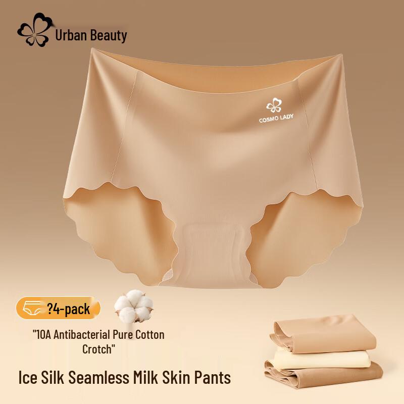 Women s Ice Silk Seamless Antibacterial Briefs XL