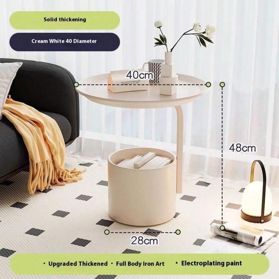 Storage Coffee Table Creative Covered Small Round Table Living Room Small Round Table Storage Rack Bedroom Bedside Table