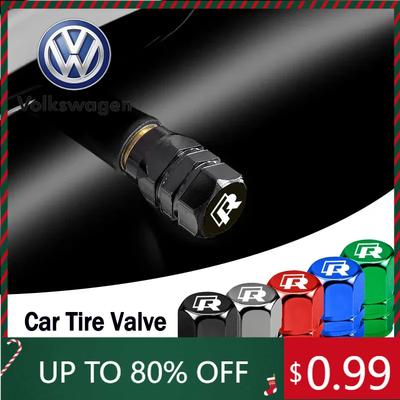 2026 Hot For VOLKSWAGEN VW Car Tire Valve Caps Emblem Metal Cap Case Dust Covers Accessories For Volkswagen R Caddy Golf Passat