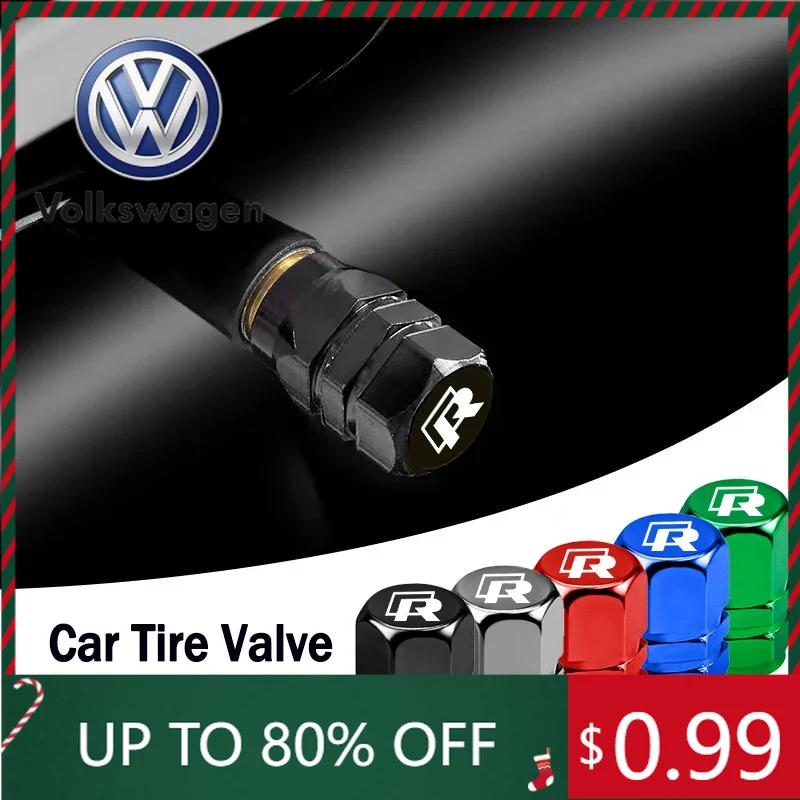 2026 Hot For VOLKSWAGEN VW Car Tire Valve Caps Emblem Metal Cap Case Dust Covers Accessories For Volkswagen R Caddy Golf Passat