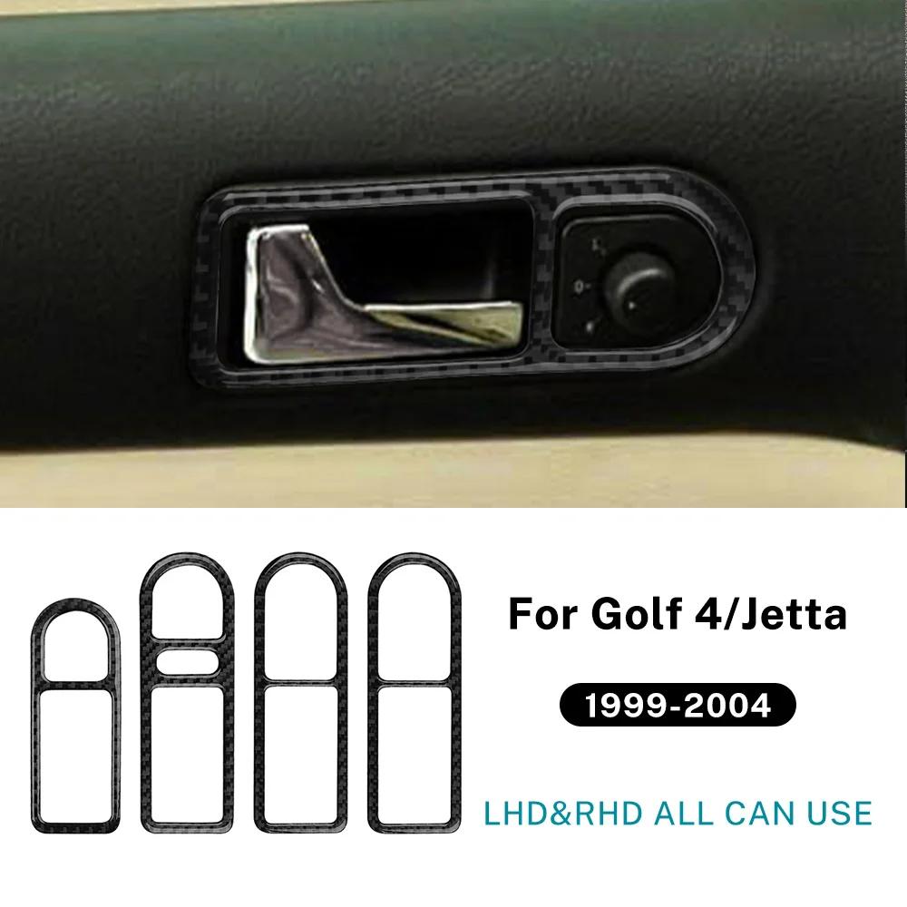 Real Soft Carbon Fiber For Volkswagen Golf 4 GTI Jetta MK4 1999 2000 2001 2002 2003 2004 Car Door Handle Interior Trim Sticker.