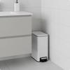 Square Stainless Steel Trash Can with Lid OdorControlling Compact Rectangular Pedal Bin Hands