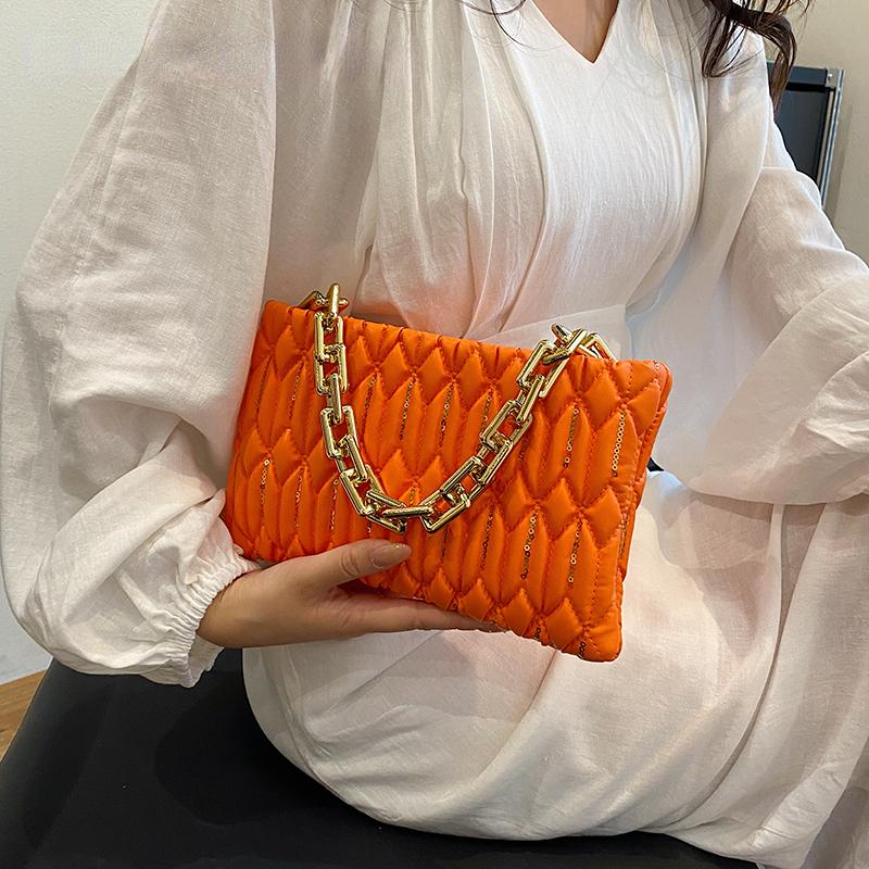 

Маленькая сумка через плечо из искусственной кожи для женщин 2024, однотонная сумка на плечо с цепочкой, женские модные сумки подмышками