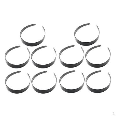 10 Pieces Black Plastic Hair Band DIY Bands Plain Headbands for Women And Woman