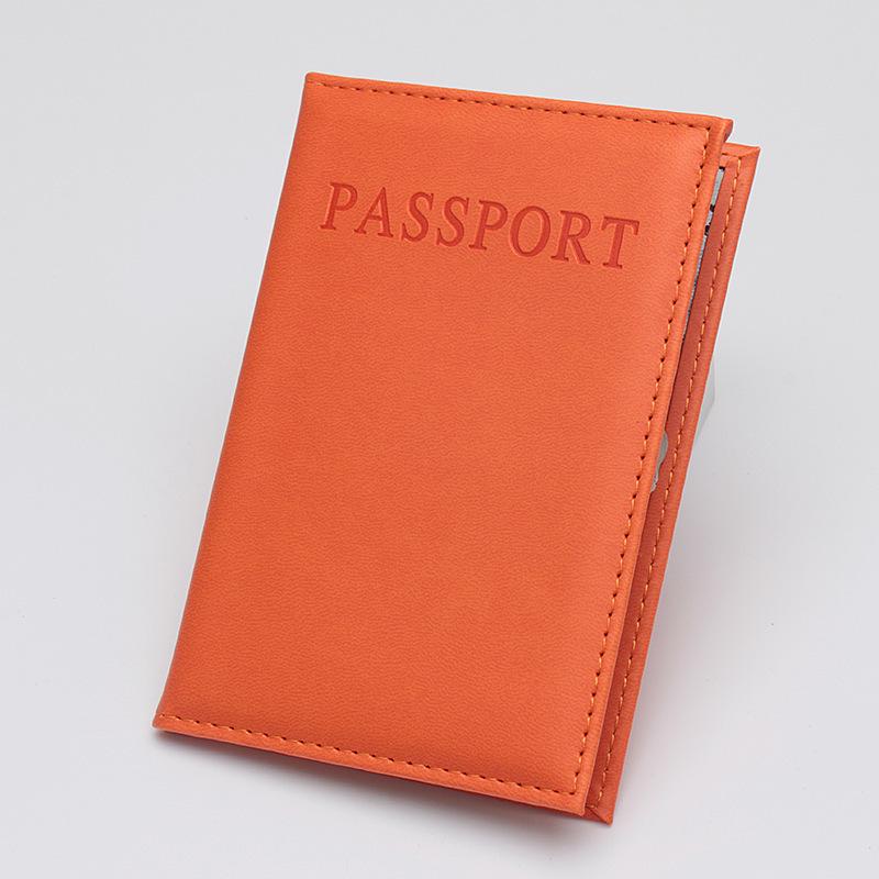 Custom Logo PU Leather Passport Holder Clip - English Leather Travel Cover