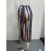 Pantaloni Haren cu imprimeu în dungi, pantaloni lejeri cu talie elastică casual, pantaloni cu talie elastică, zi de zi, îmbrăcăminte pentru femei
