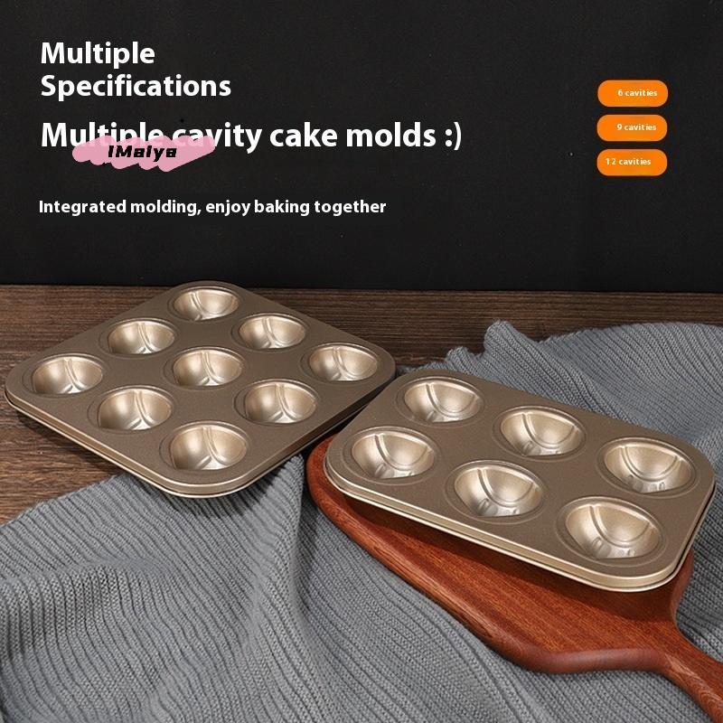 6/9/12 Cavity Chestnut Shaped Cake Baking Tray Mold Carbon Steel Kitchen Baking Tool Essential Kitchen Accessory