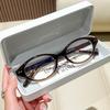Women's Small Oval Frame Plain Glasses Fashion Anti Blue Light Face Enhancing Glasses Ultra Light High-definition Eyewear