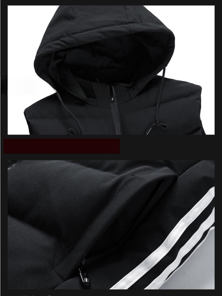 Autumn and Winter Vest Men's Cotton Clothing Big Yards Loose Cotton Undershirt Sleeveless Hooded Shoulders Jacket