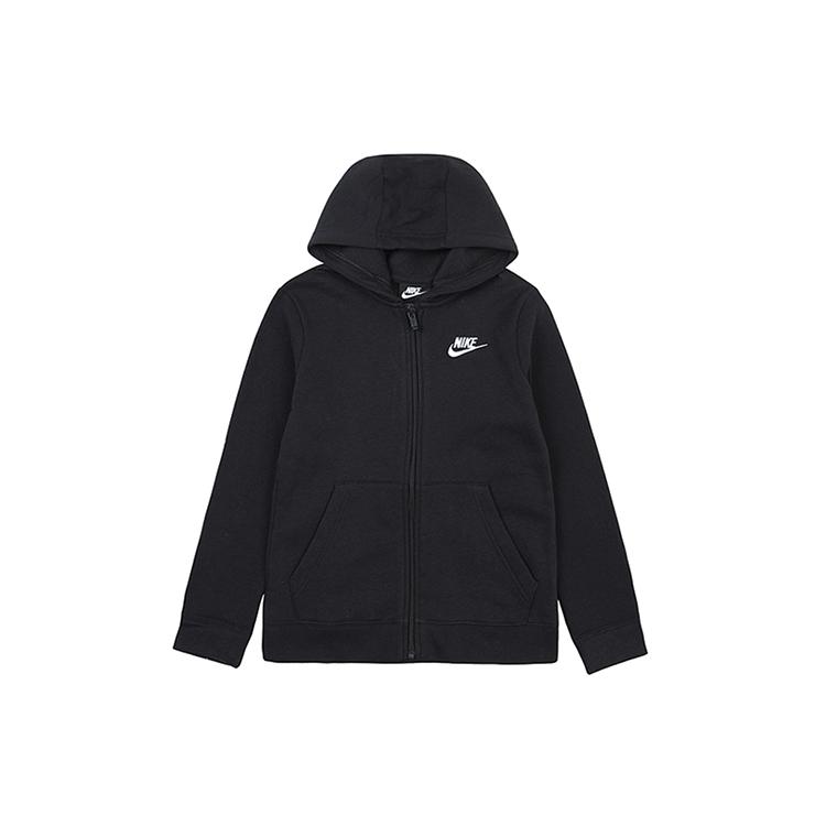 Nike Casual Sportswear Kids' Apparel , Solid Color Fleece Lined Logo Embroidery Black Kids' (Unisex) Casual Sportswear Sets BV3634 010
